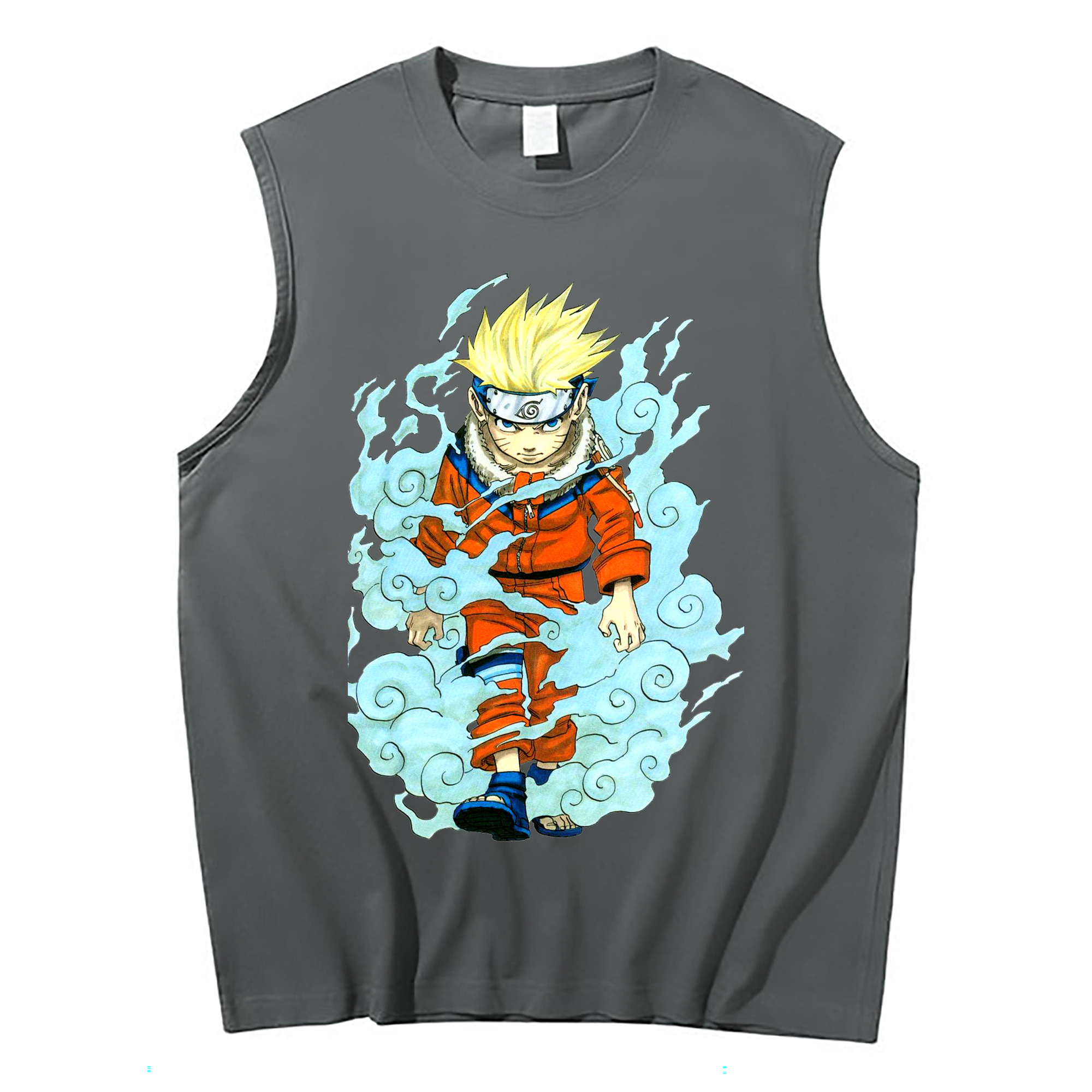 （画像用） NARUTO -ナルト- うずまき ナルト Uzumaki Naruto コットン100％タンクトップ（フロントプリント）